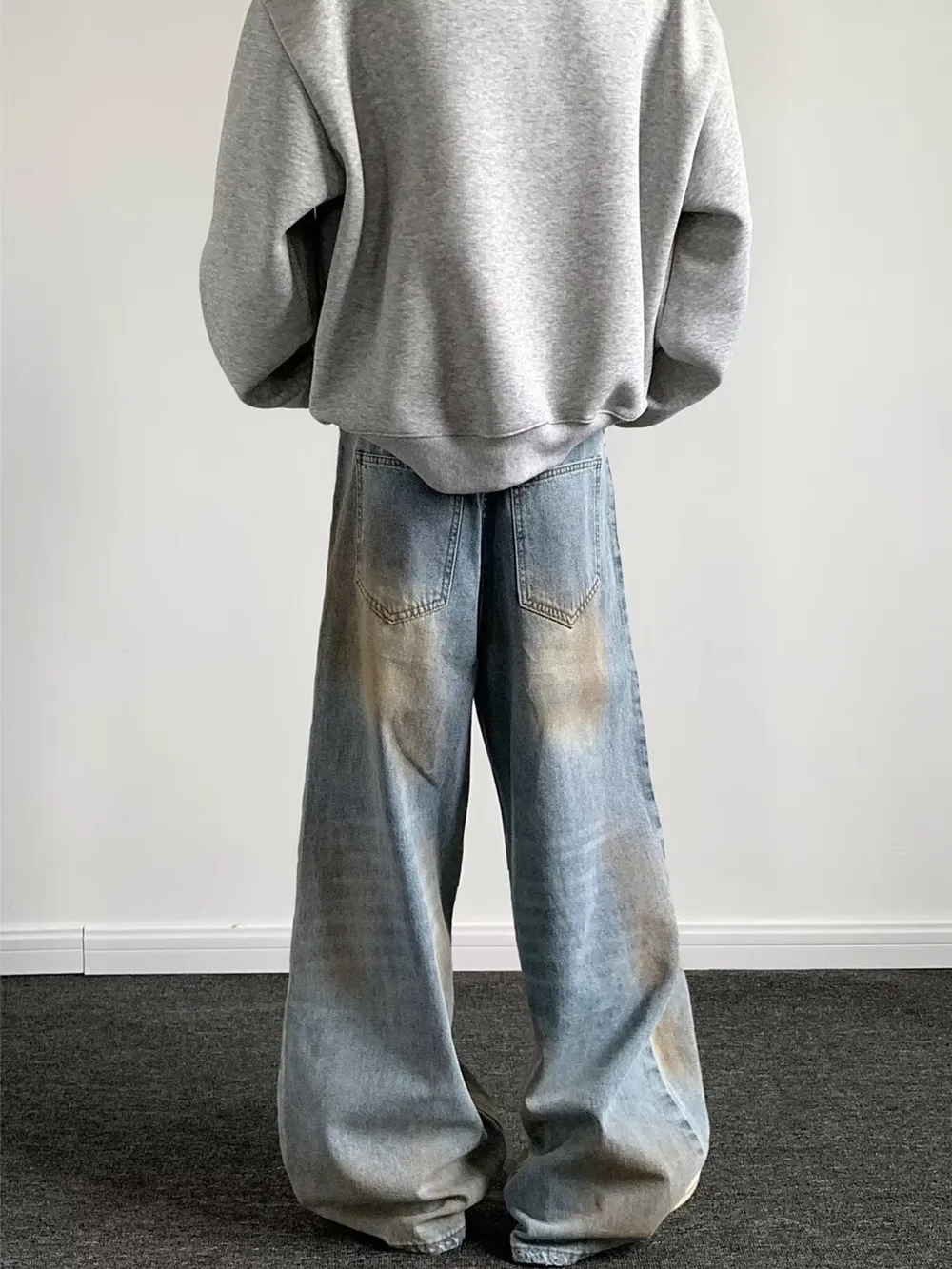 Men's Full Size Wash Wide Leg Jeans Plus Size, image 6
