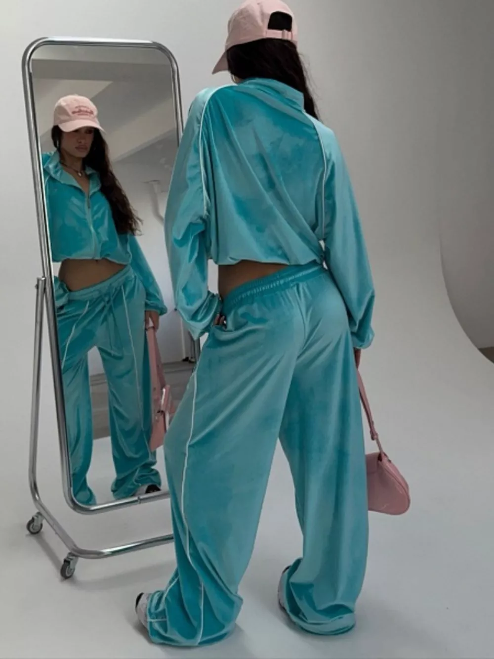 Zip Up Long Sleeve Top and Pants Set, image 6