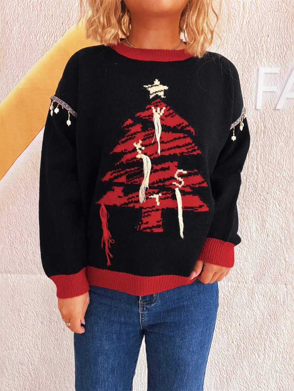 Christmas Tree Long Sleeve Sweater, image 13