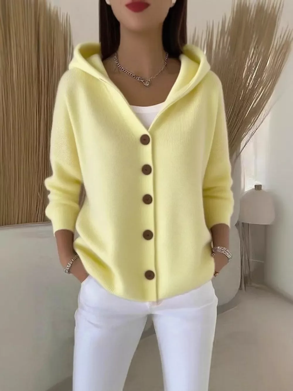 Full Size Hooded Button-Down Knit Cardigan Plus Size, image 23