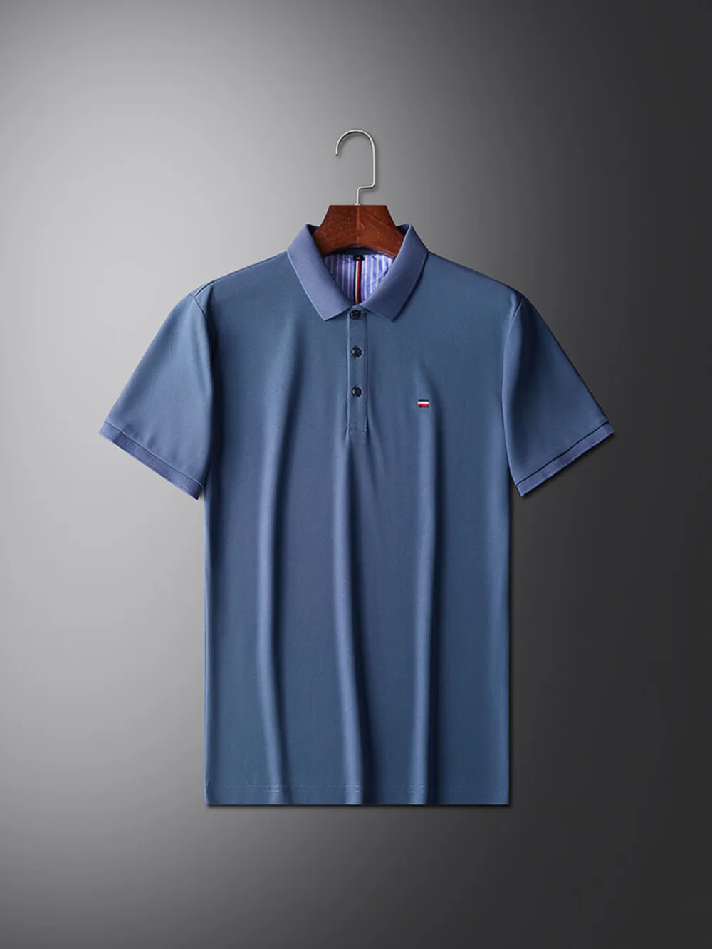 Men's Plus Size Contrast Collar Trim Short Sleeve Polo, image 9
