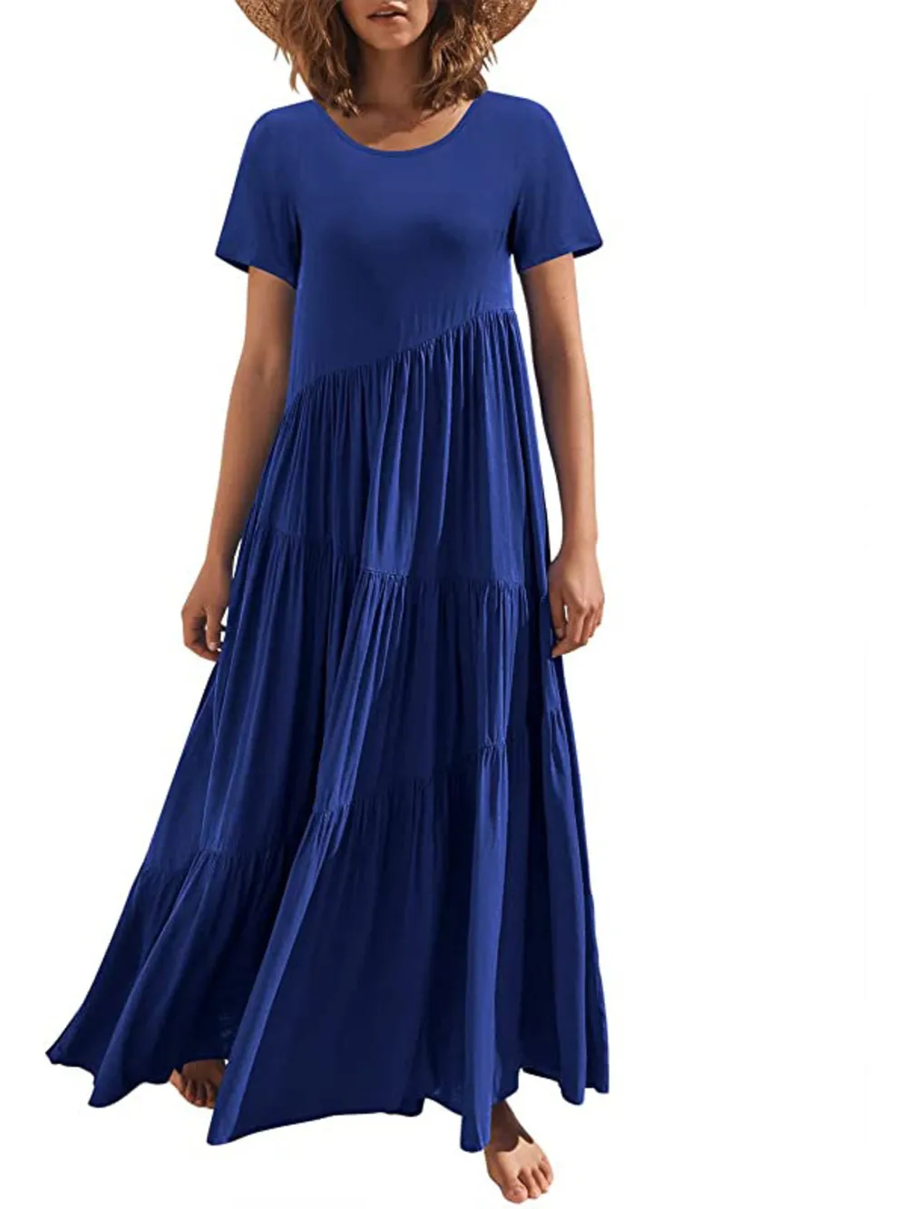 Round Neck Tiered Ruffle Maxi Dress, image 15
