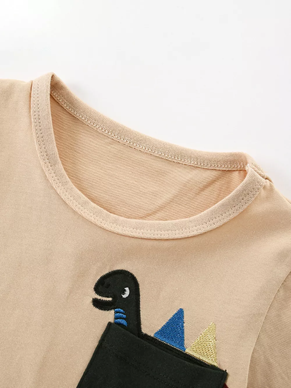 Children's Dinosaur Pocket Round Neck T-Shirt, image 2