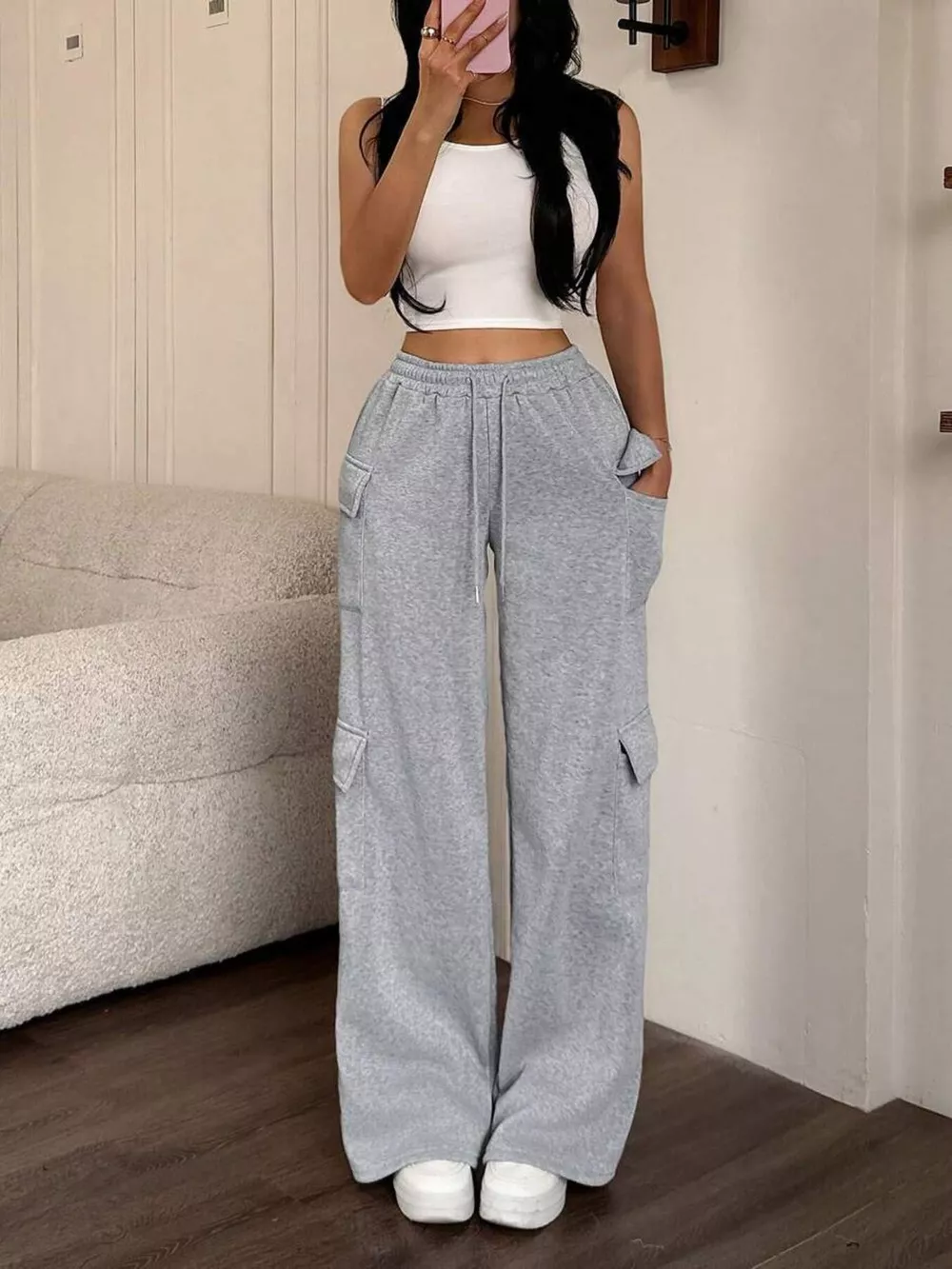 Casual Drawstring Loose Fit Pants, image 5
