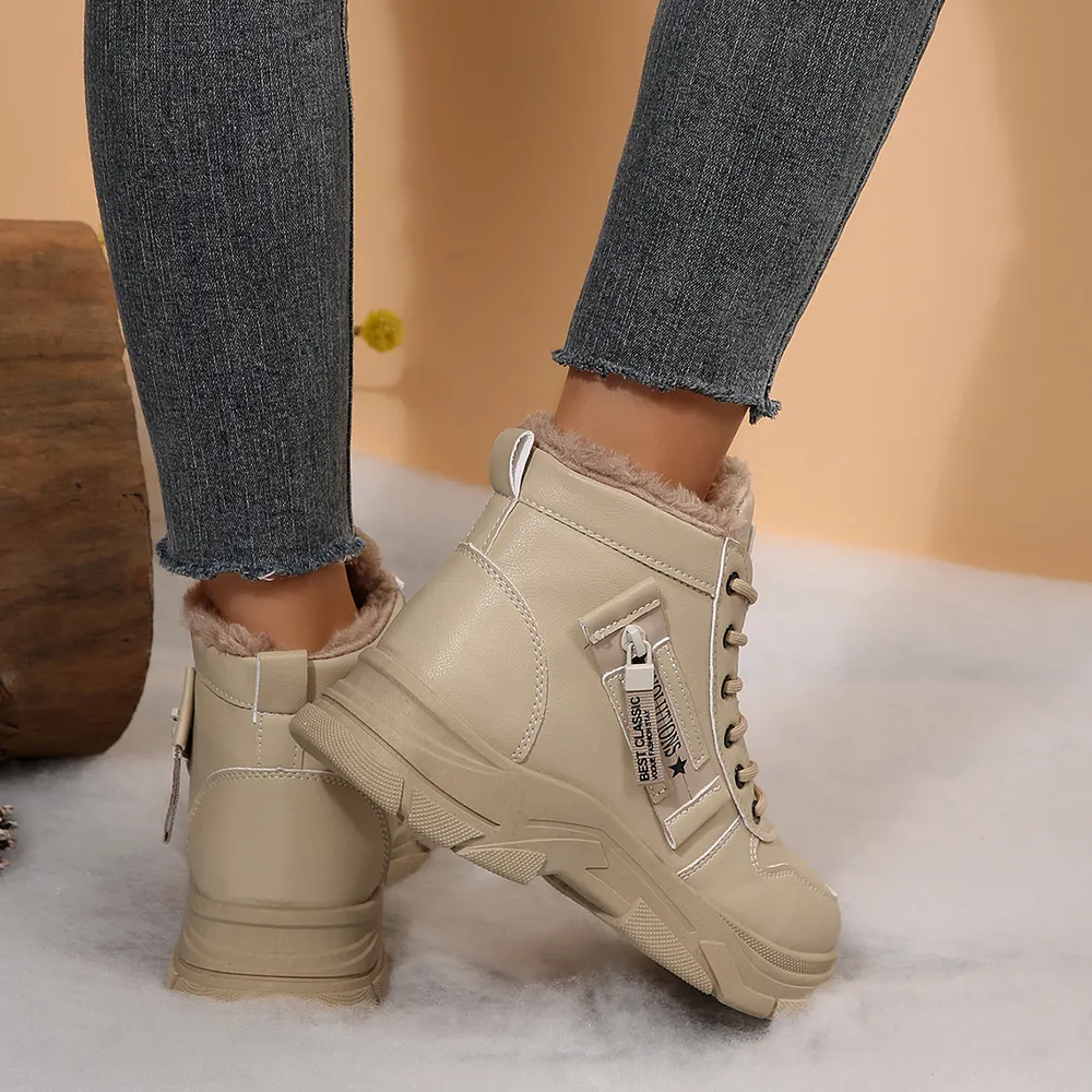 Premium Lace-Up Combat Boots with Fleece Line, image 8