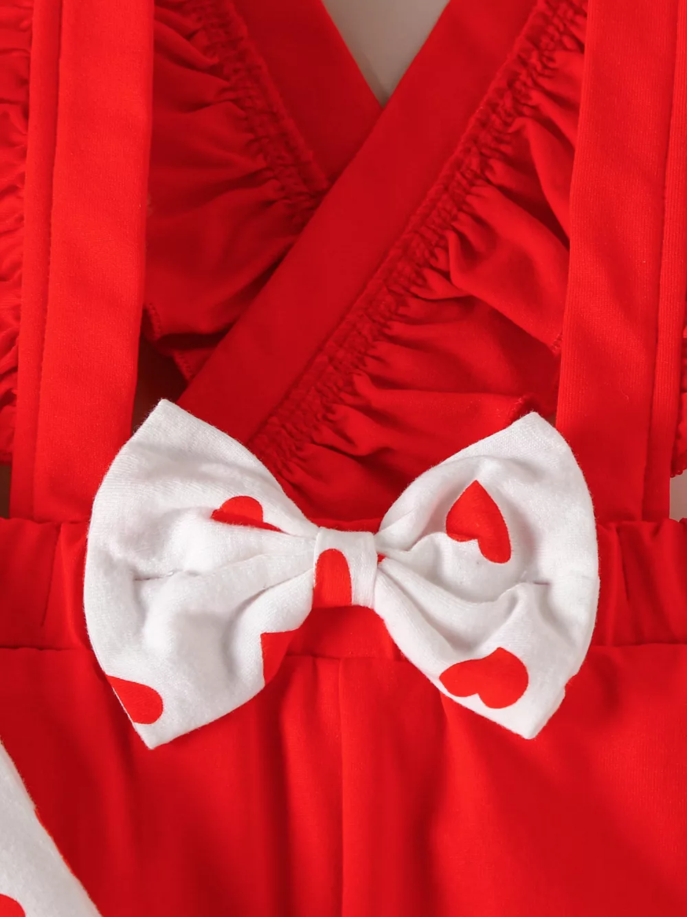 Children's Heart Print Top and Suspender Pants Set, image 3