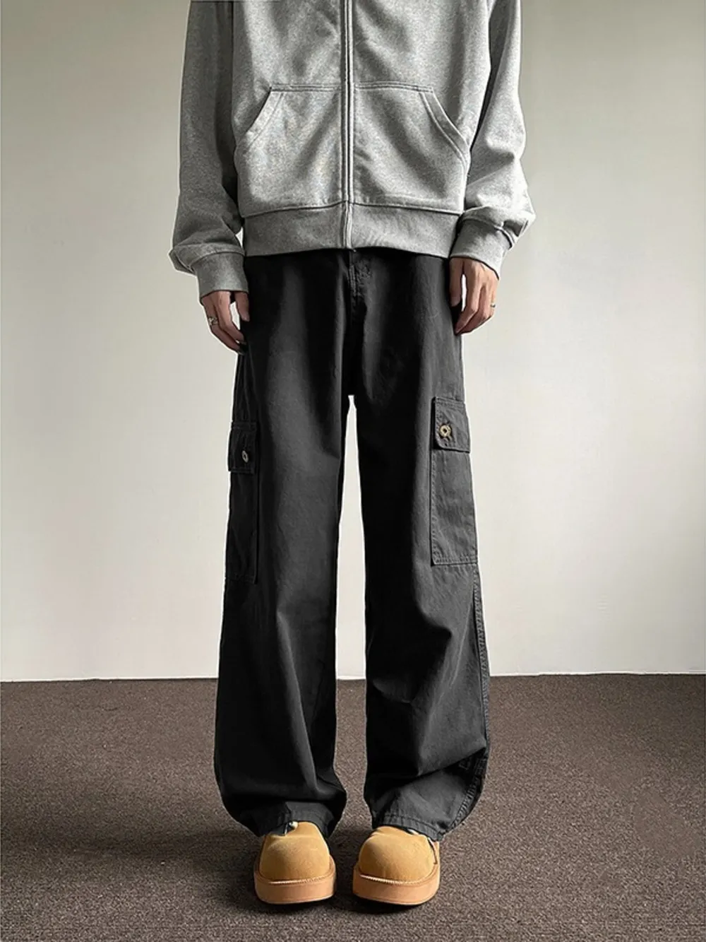 Men's Full Size Loose Fit Cargo Jeans Plus Size