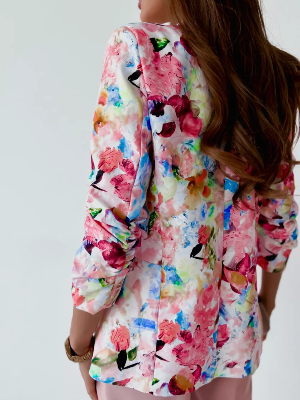 Vibrant Floral Print Open Front Blazer, image 9