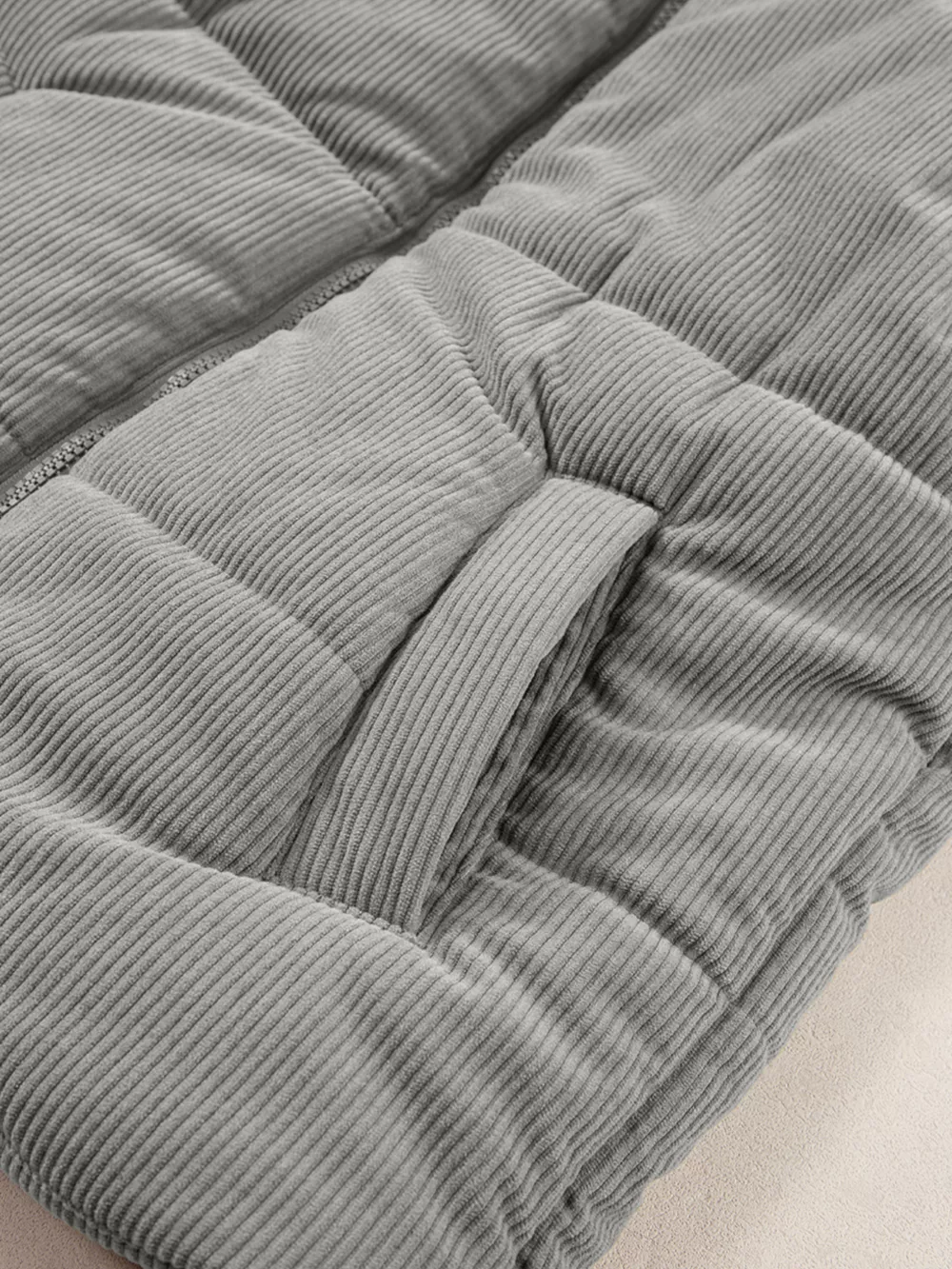 Corduroy Stand Neck Zipped Puffer Vest, image 5