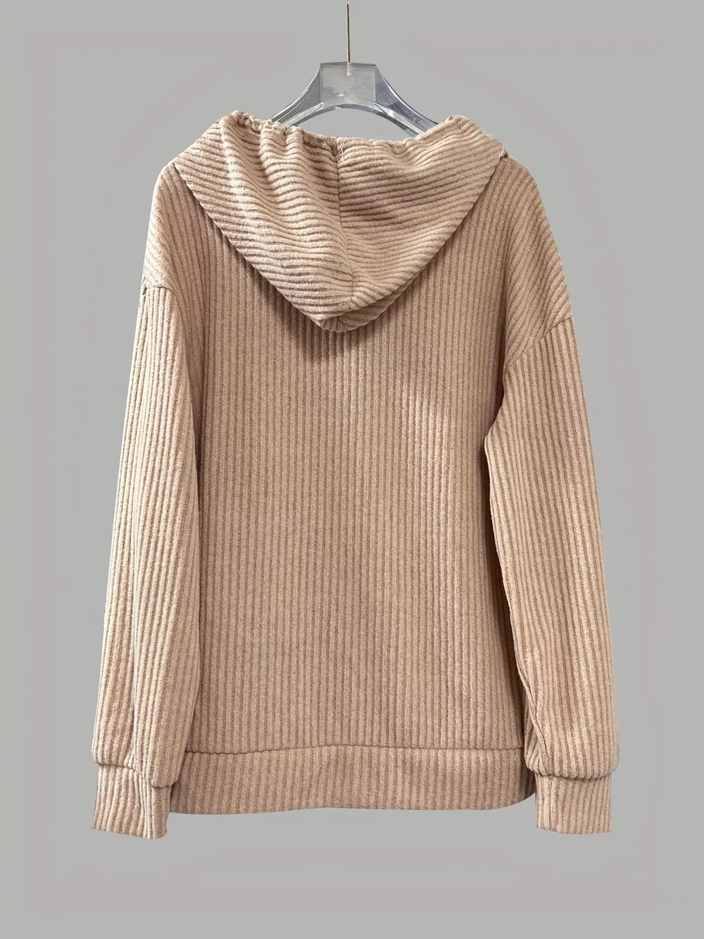 Button-Front Drawstring Hoodie, image 8