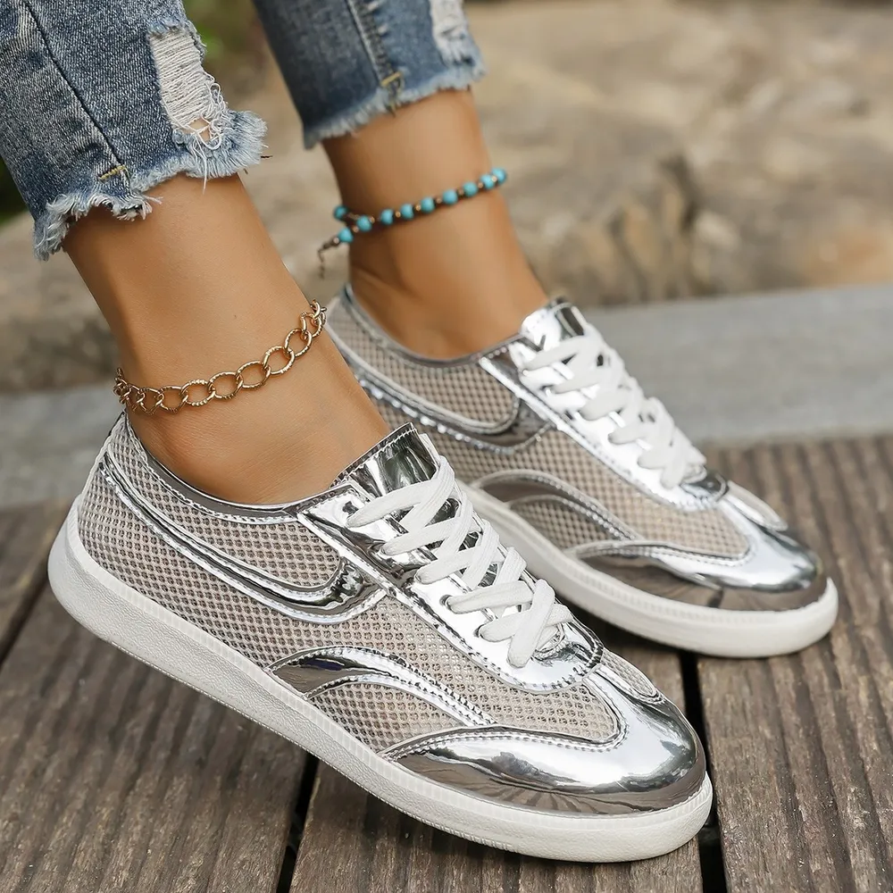 Mesh Lace Up Sneakers, image 2