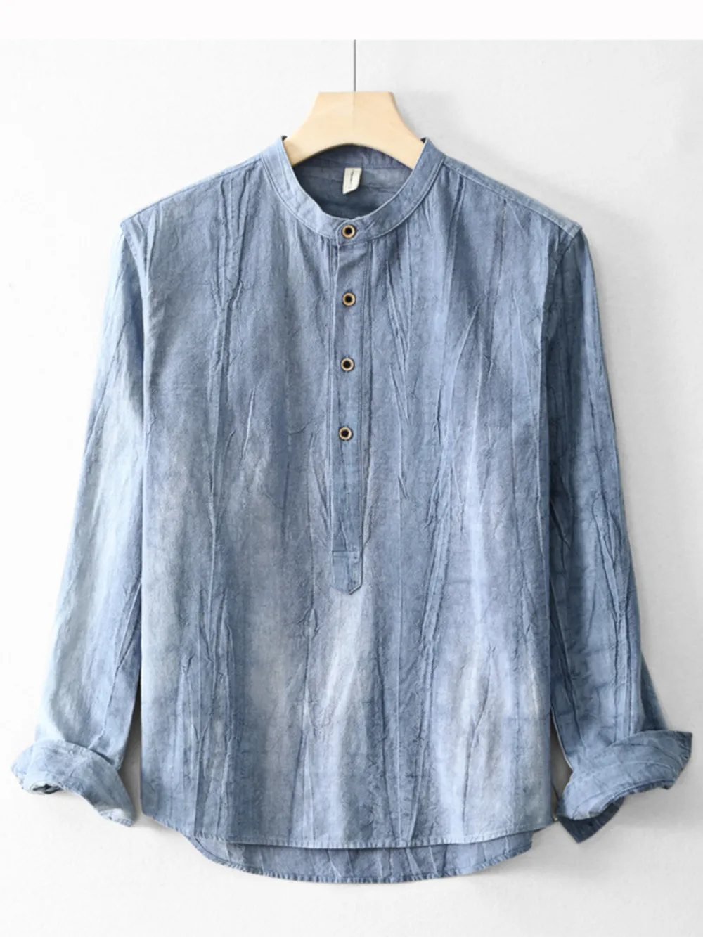 Men's Plus Size Button Front Long Sleeve Blouse, image 10