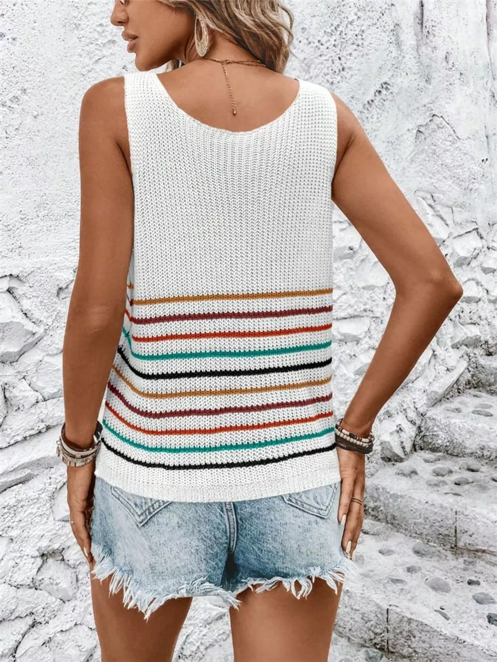 Striped V-Neck Sweater Vest, image 17