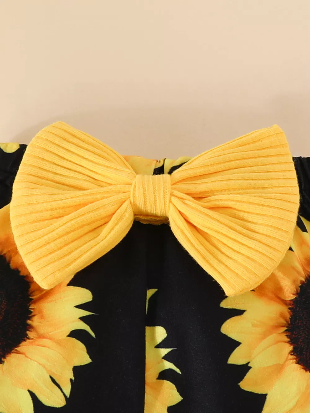 Children's Ruffled Ribbed Top and Sunflower Pants Set, image 4