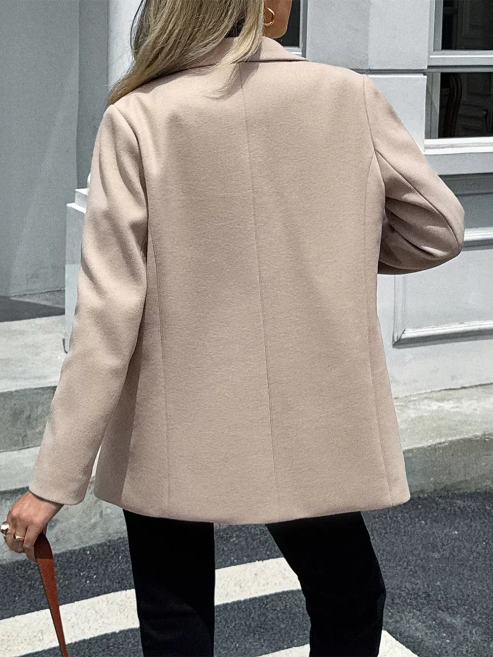 Lapel Collar Button Up Blazer, image 3