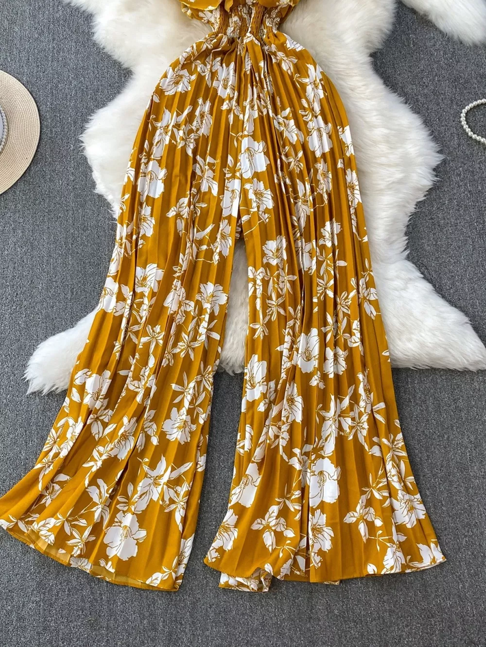 Floral Print Wide Leg Pleated Jumpsuit, image 19