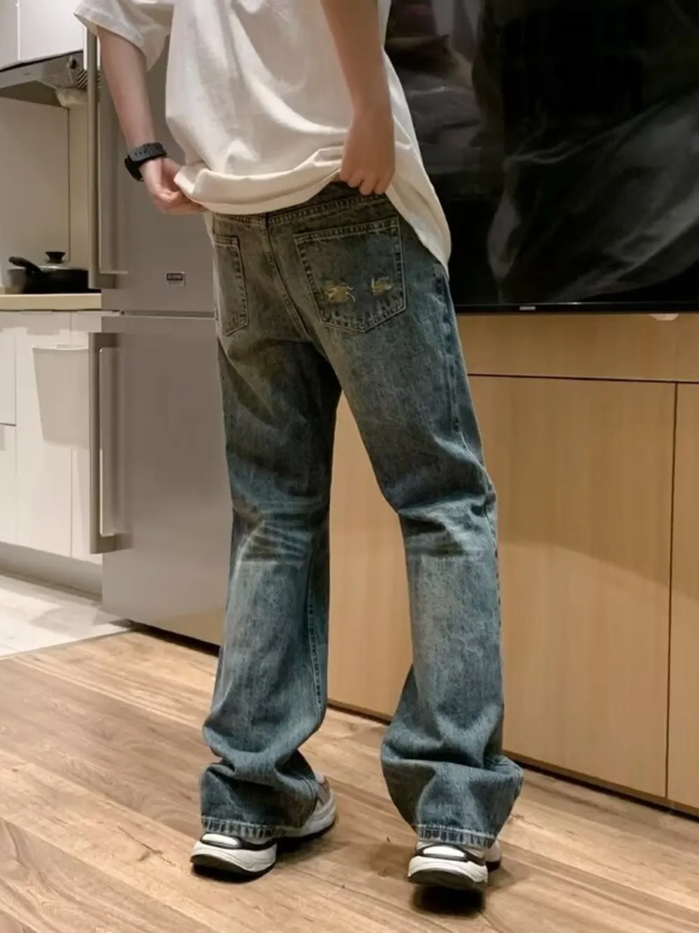 Men's Full Size Wash Loose Fit Jeans Plus Size, image 3