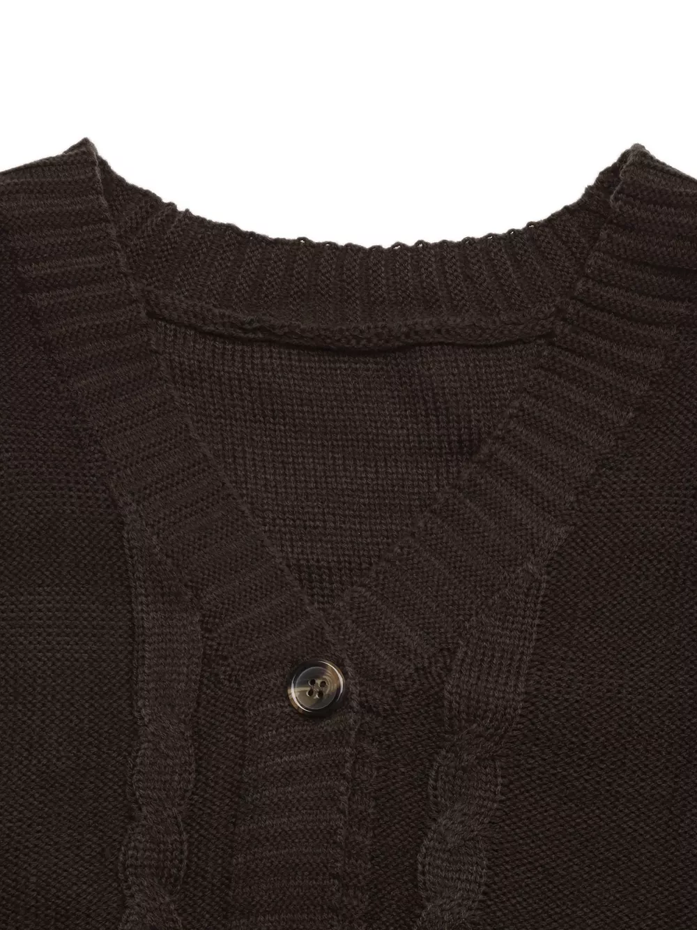 V-Neck Cable Knit Button-Down Cardigan, image 9