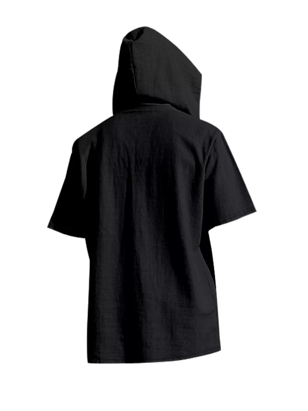 Men's Full Size Casual Short Sleeve Hooded Shirt Plus Size, image 5