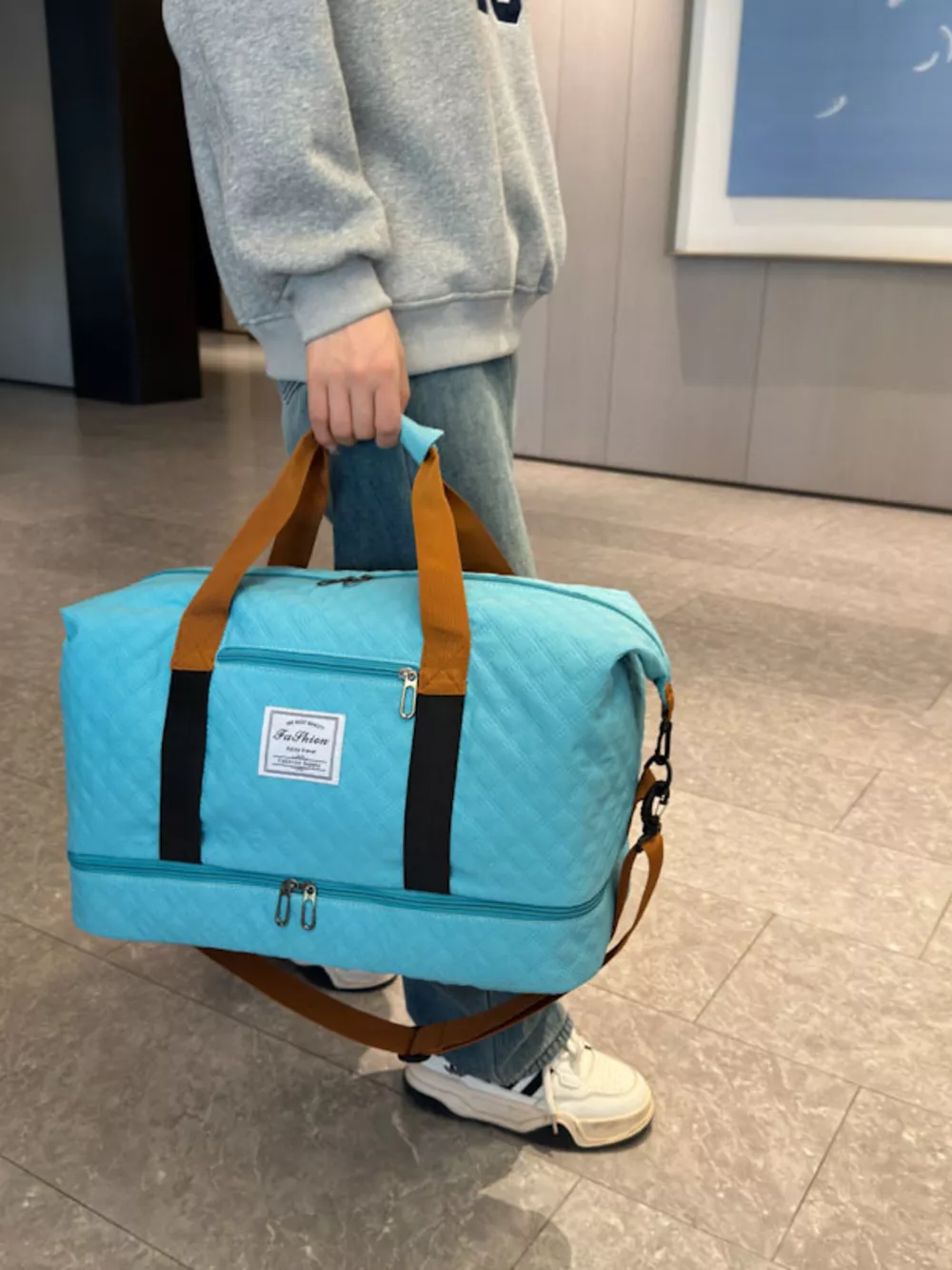 Quilted Travel Duffel Bag, image 8