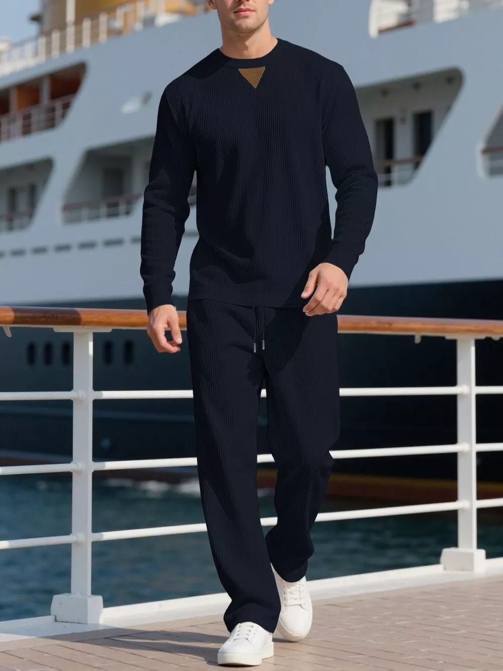Men's Full Size Casual Crewneck Long Sleeve Sweatshirt and Jogger Set Plus Size, image 13