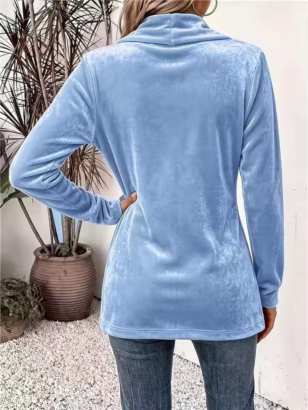 Full Size Velvet Open-Front Cardigan Plus Size, image 6