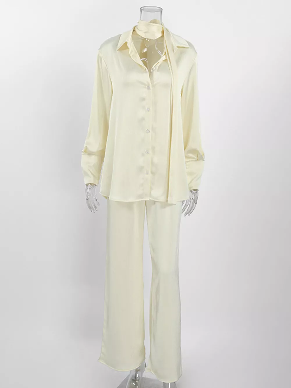 Texture Shirt and Wide-Leg Pants Set, image 8