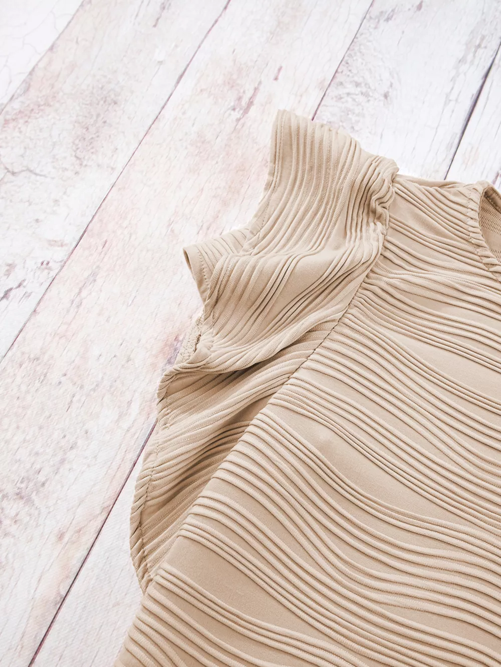 Casual Wavy Textured Ruffle Sleeve Top, image 8
