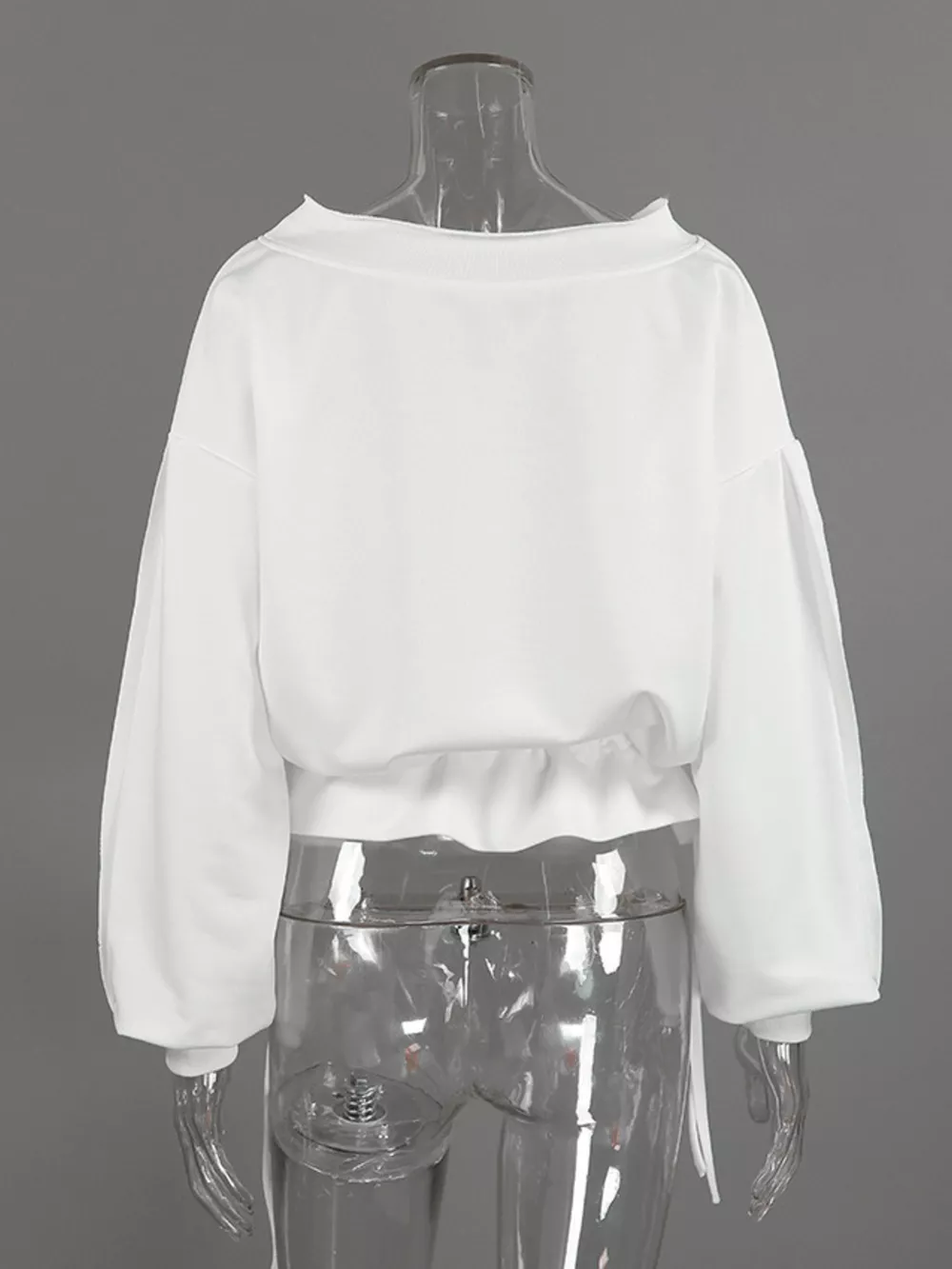 Ruffled Hem One Shoulder Sweatshirt, image 10