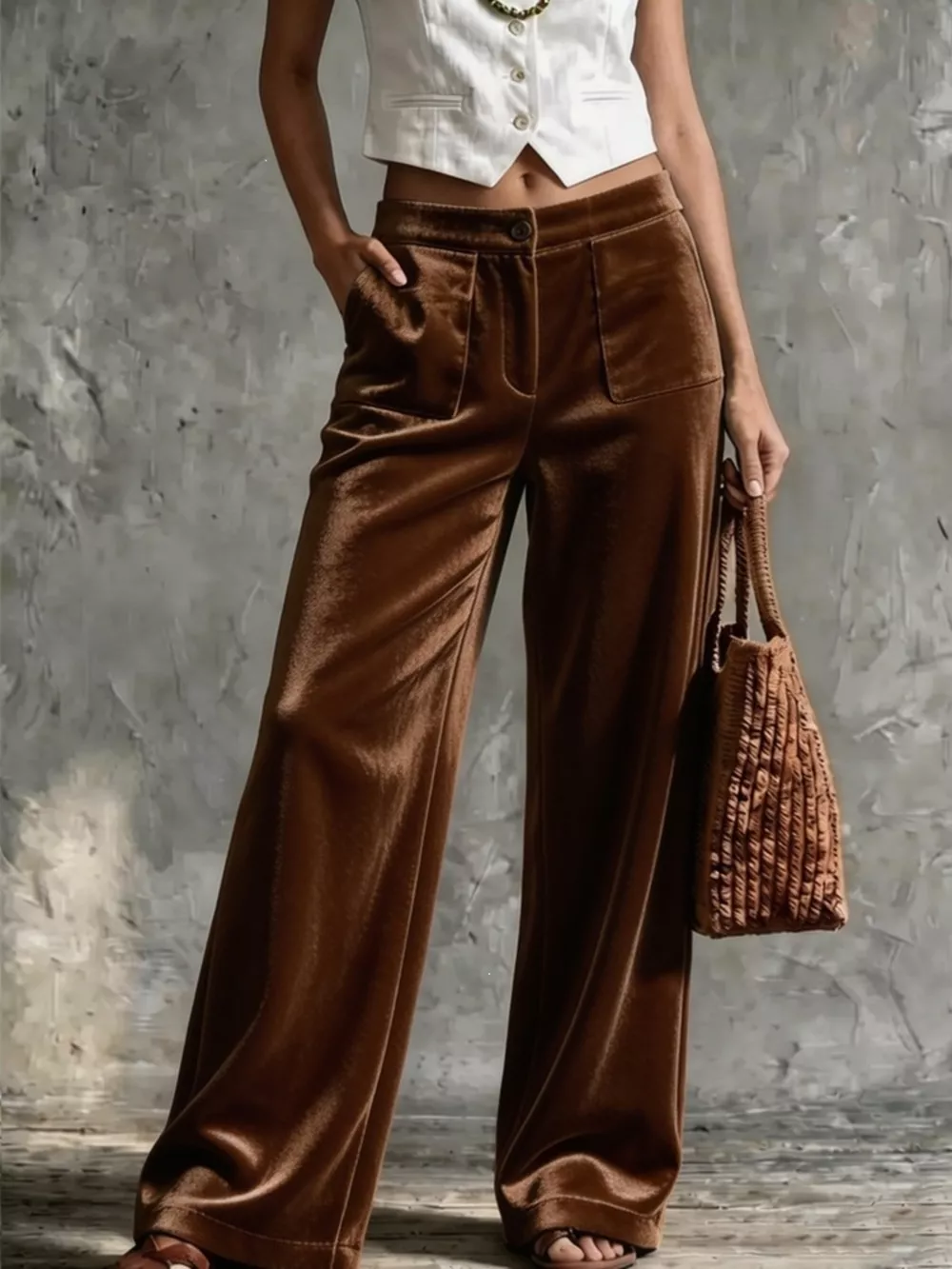 Full Size Velvet Wide-Leg Pants Plus Size, image 7