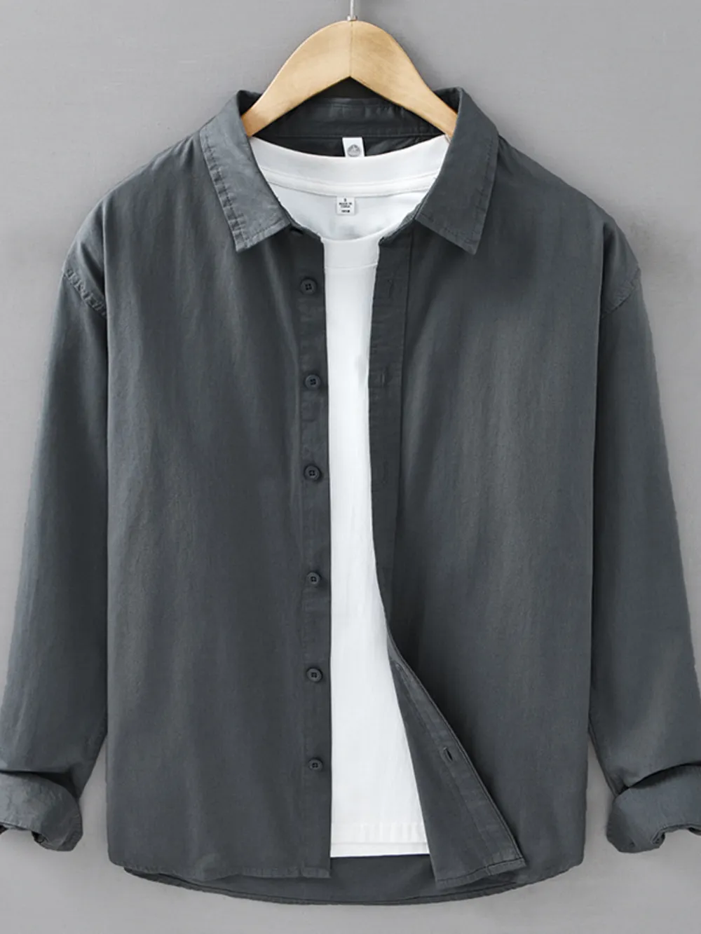 Men's Plus Size Button Up Long Sleeve Shirt, image 6