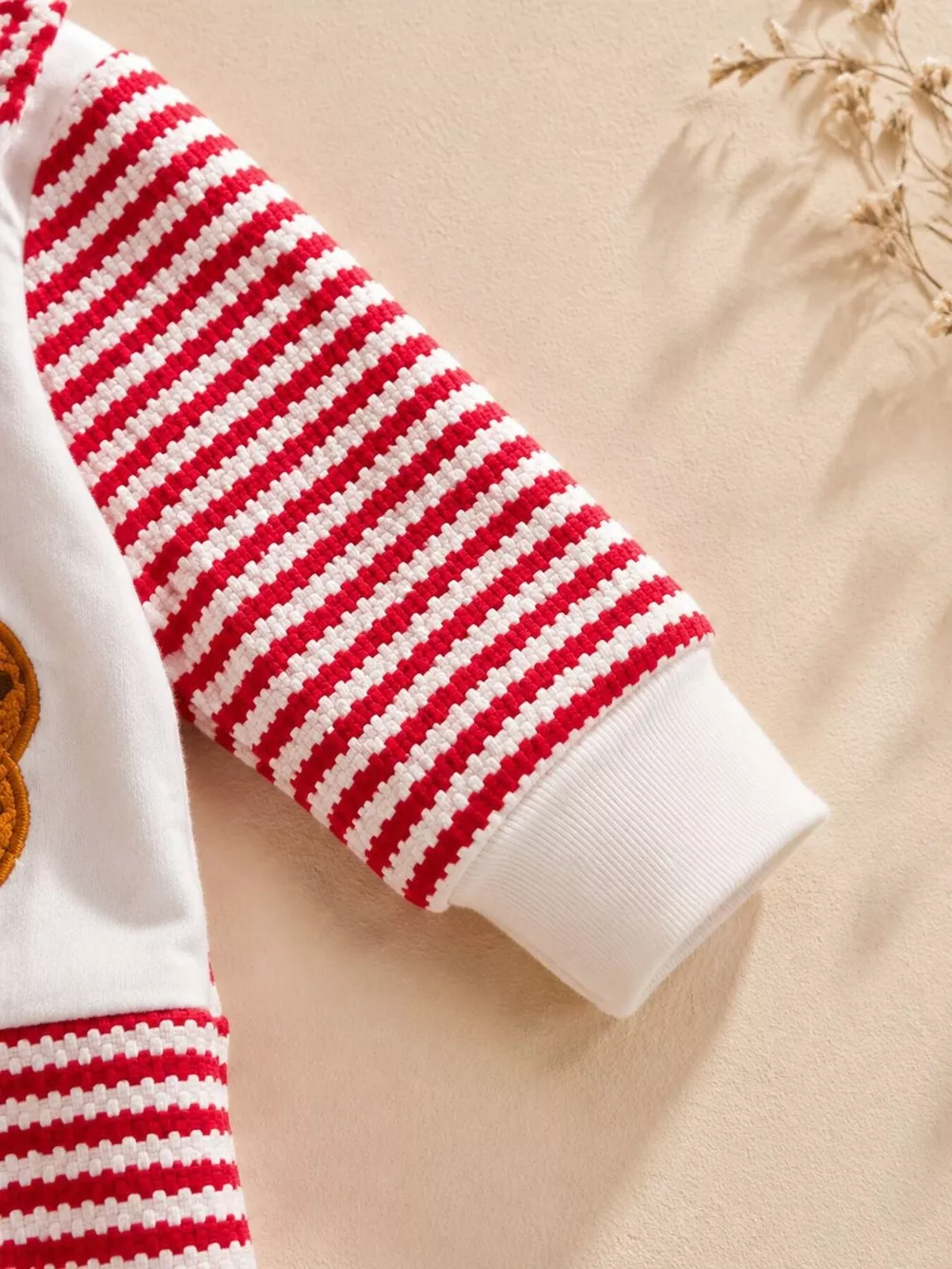 Children's Christmas Santa and Cookies Striped One-Piece, image 3