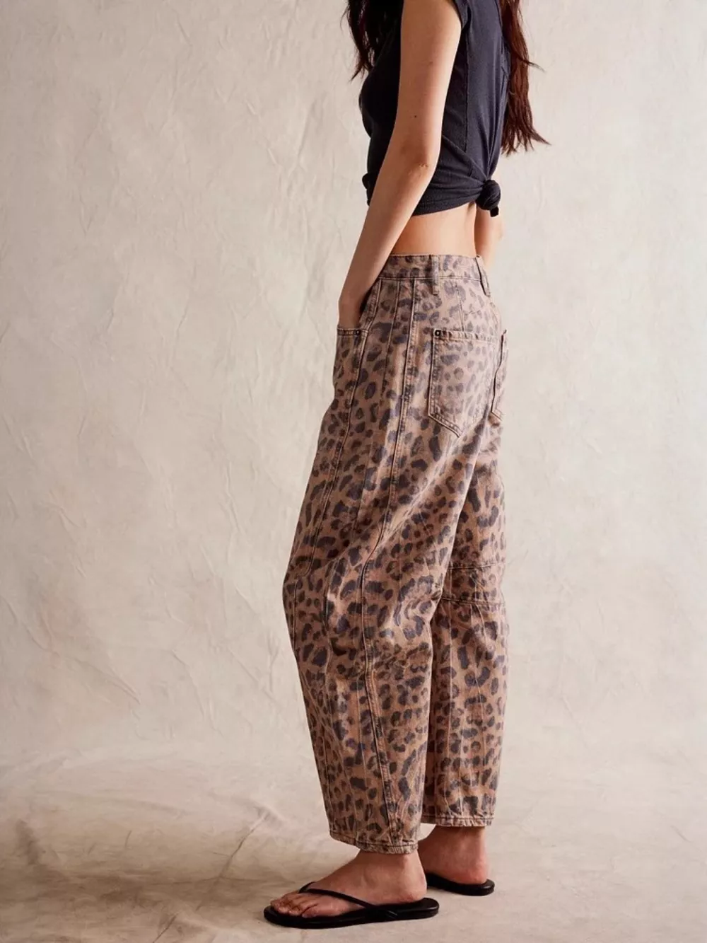 Leopard Print Wide Leg Jeans, image 2