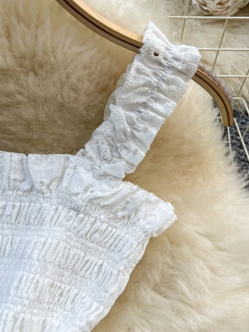 Smocked Crop Top and Hollow-Out Skirt Set, image 15
