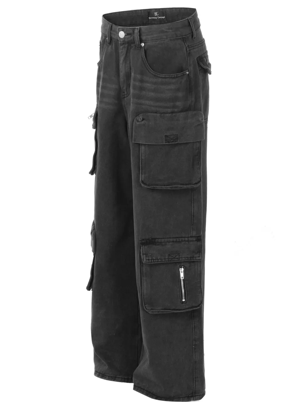 Men's Multi-Pocket Cargo Style Wide Leg Jeans, image 2