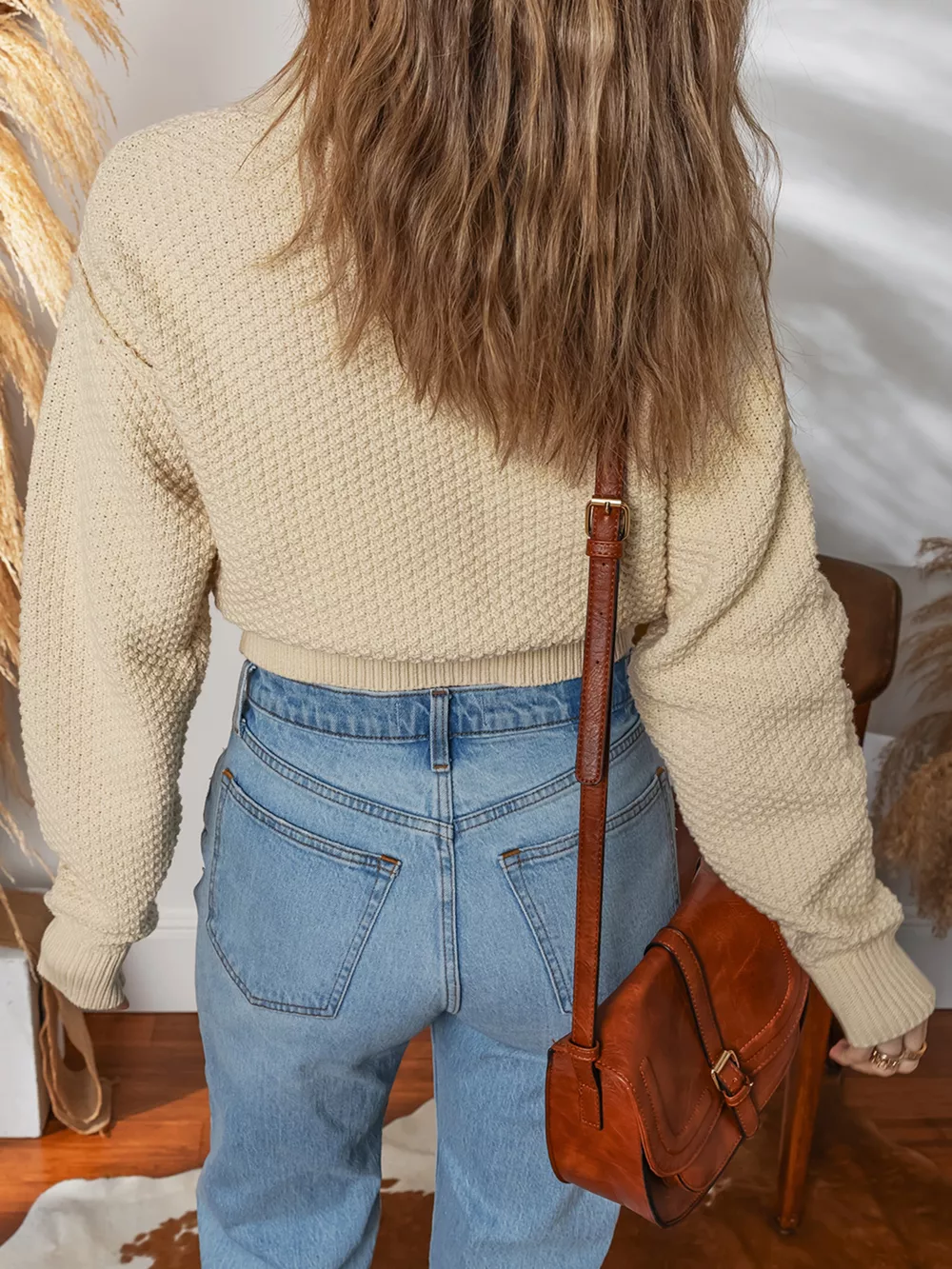 Button Front Cropped Cardigan, image 3