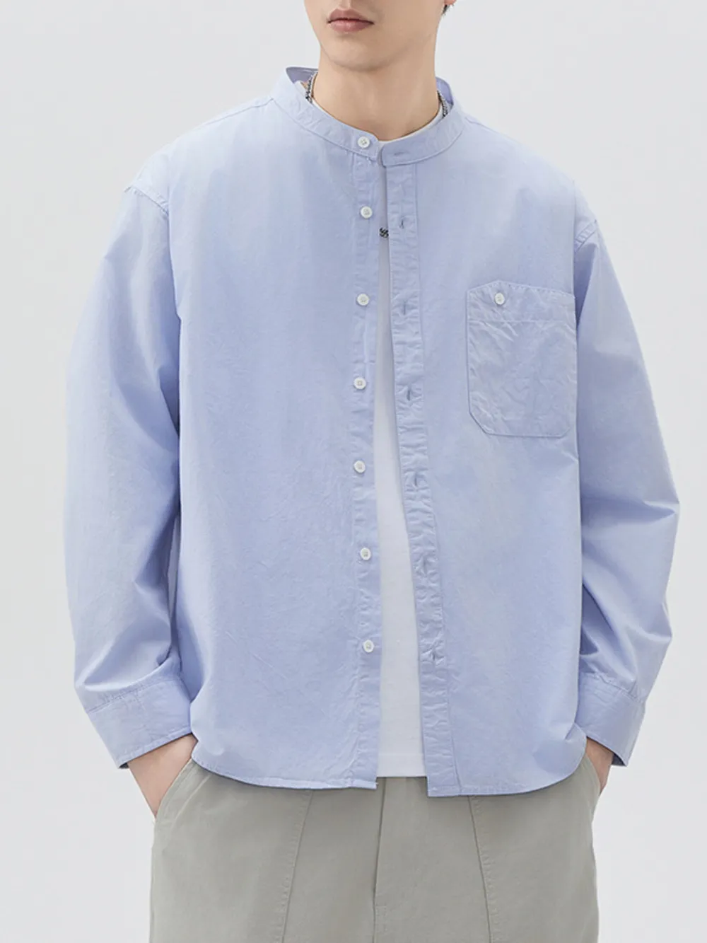 Men's Plus Size Button Up Long Sleeve Shirt, image 2