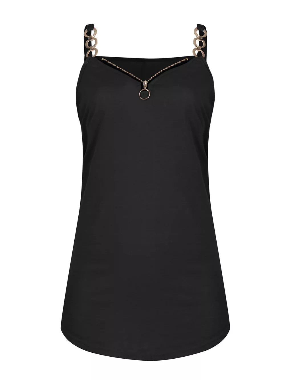 Zipper Detail Chain Strap Cami, image 2