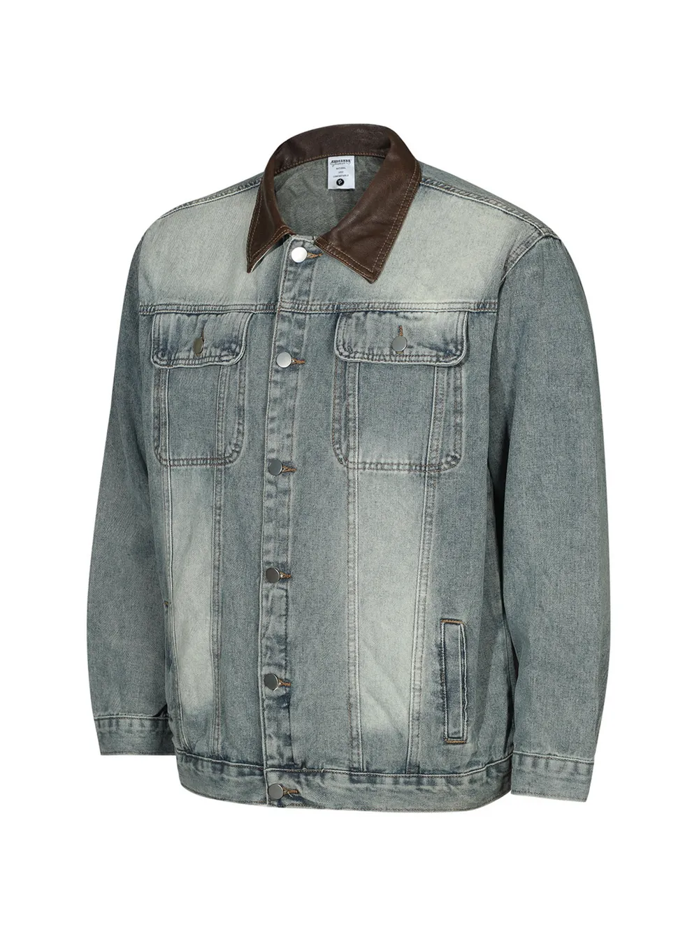 Men's Button Up Long Sleeve Denim Jacket, image 2