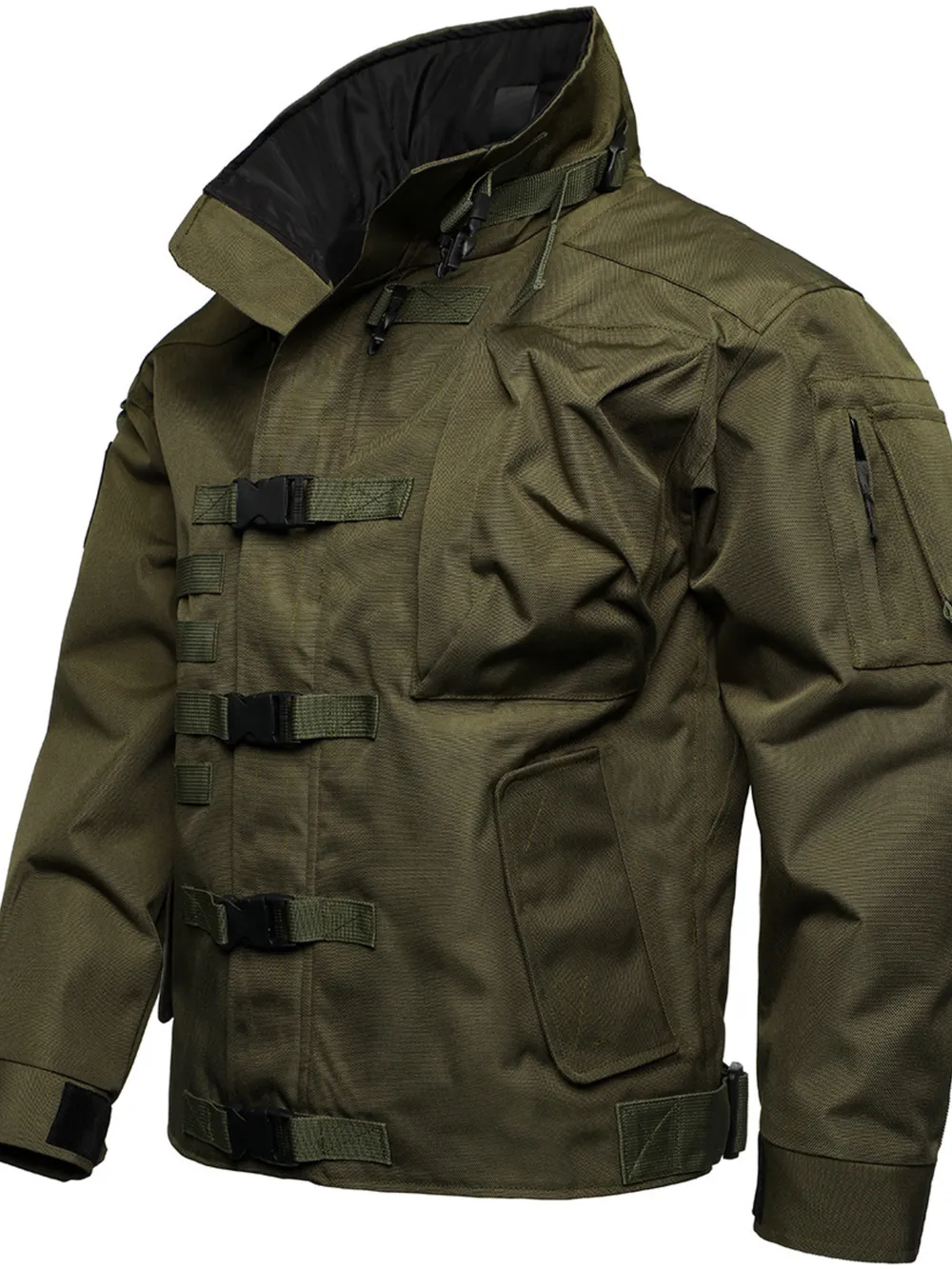 Men's Full Size Multi Buckle Water-Resistant Jacket Plus Size, image 12