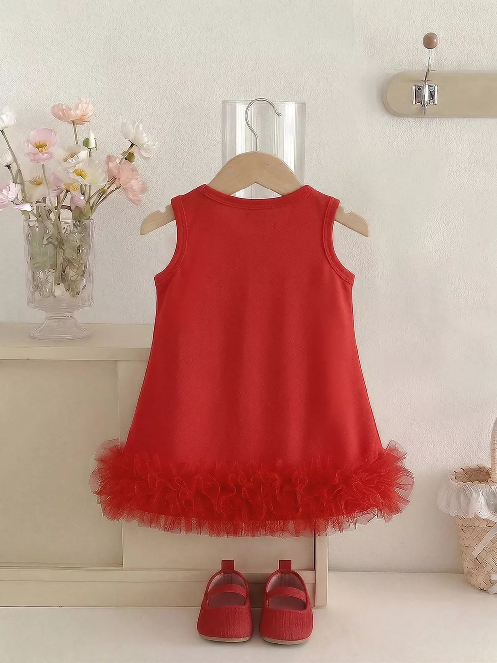 Children's Flower Sleeveless Round Neck Dress, image 5