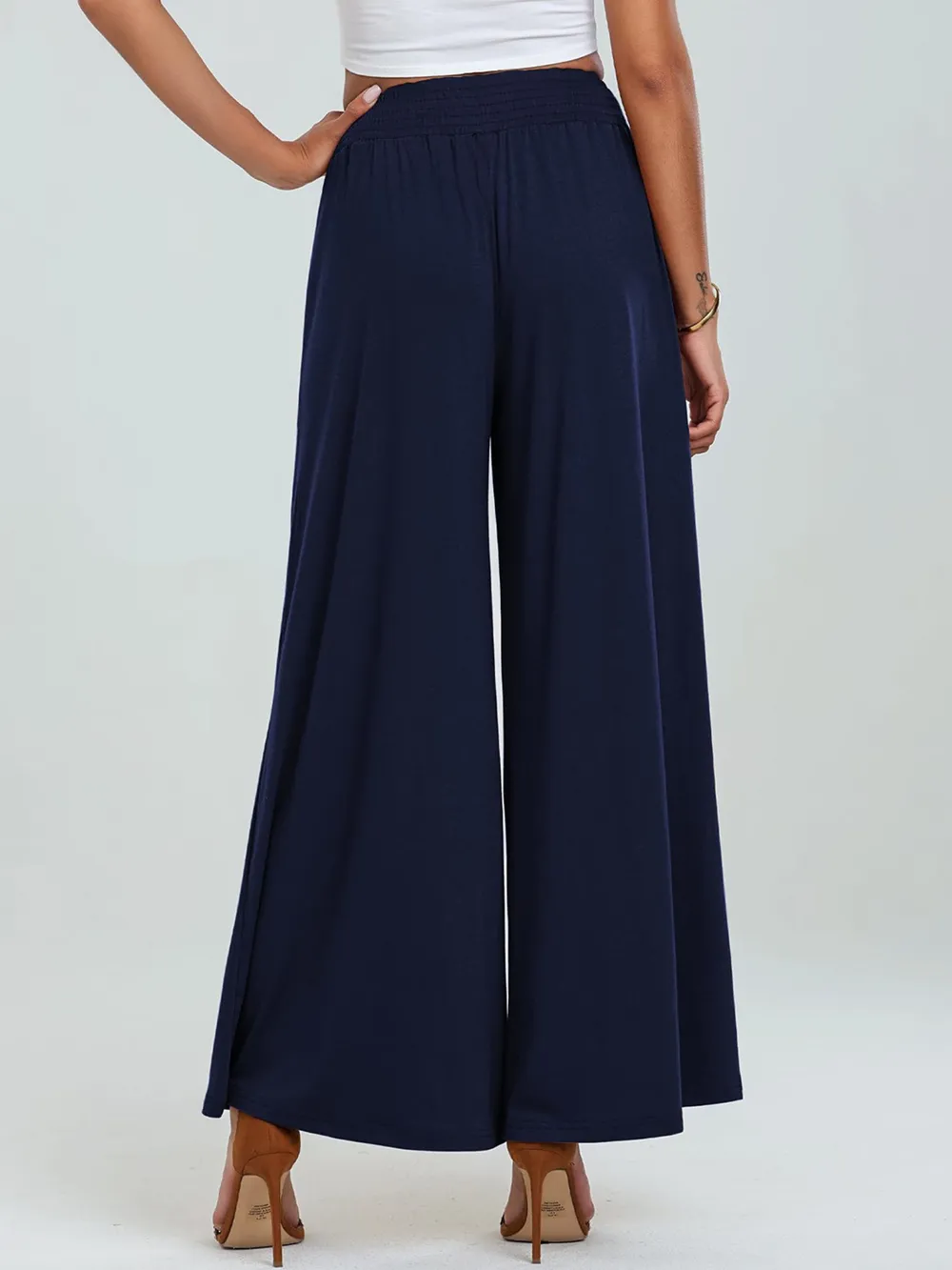 High-Waisted Wide Leg Pants with Pockets, image 14