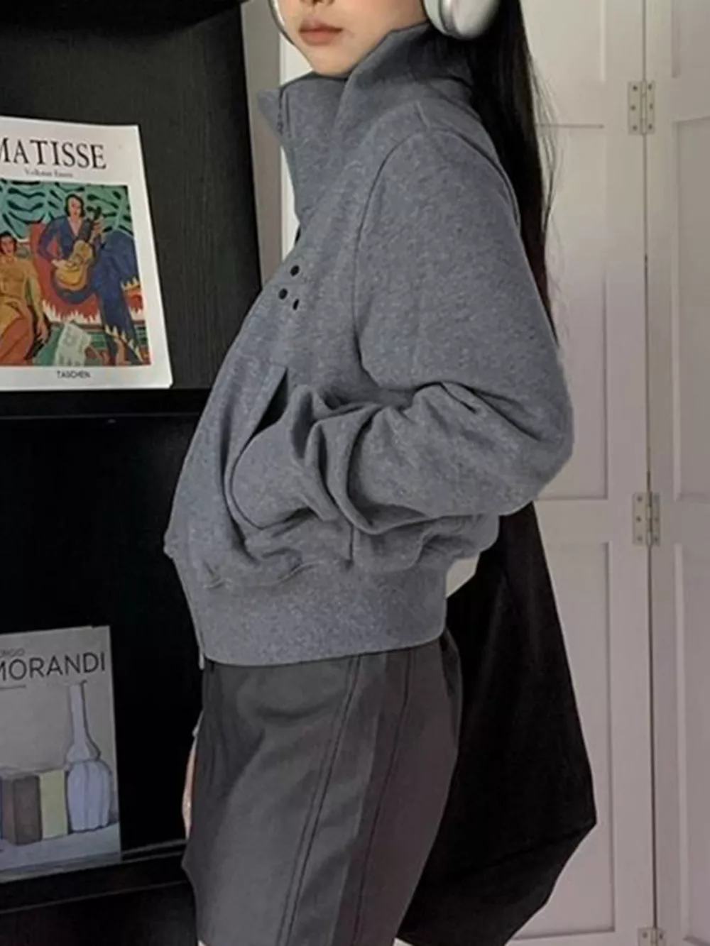 Casual Zip-Up Cropped Outerwear, image 4
