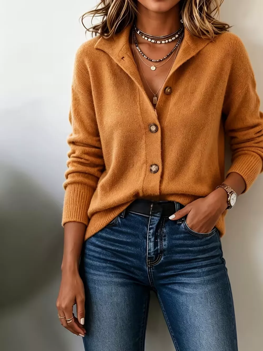 Button-Down Knit Cardigan, image 3