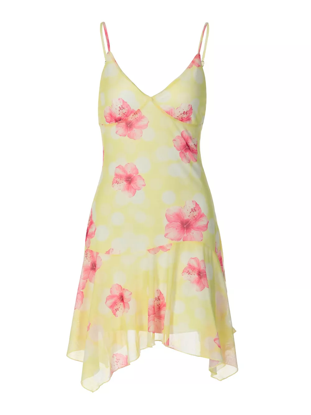 Sheer Floral Print Sleeveless Asymmetrical Mini Dress, image 10
