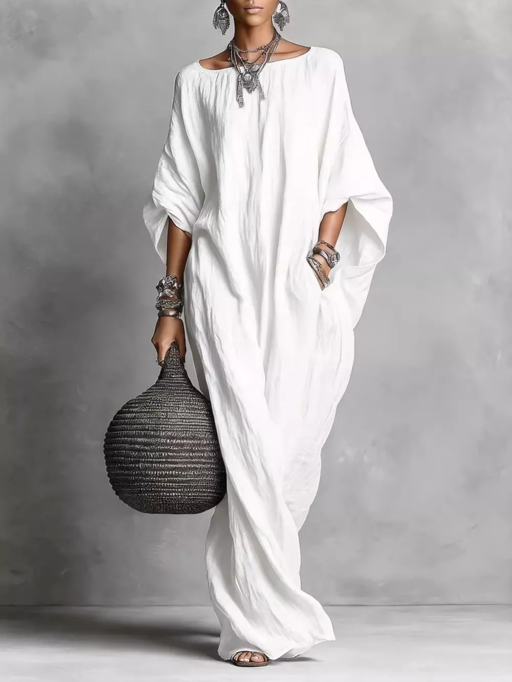 Loose Fit Boat Neck Dress