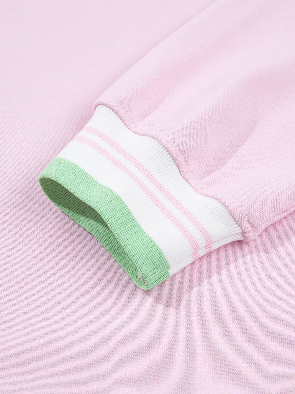 Contrast Striped Trim Baggy Pullover Sweatshirt, image 13