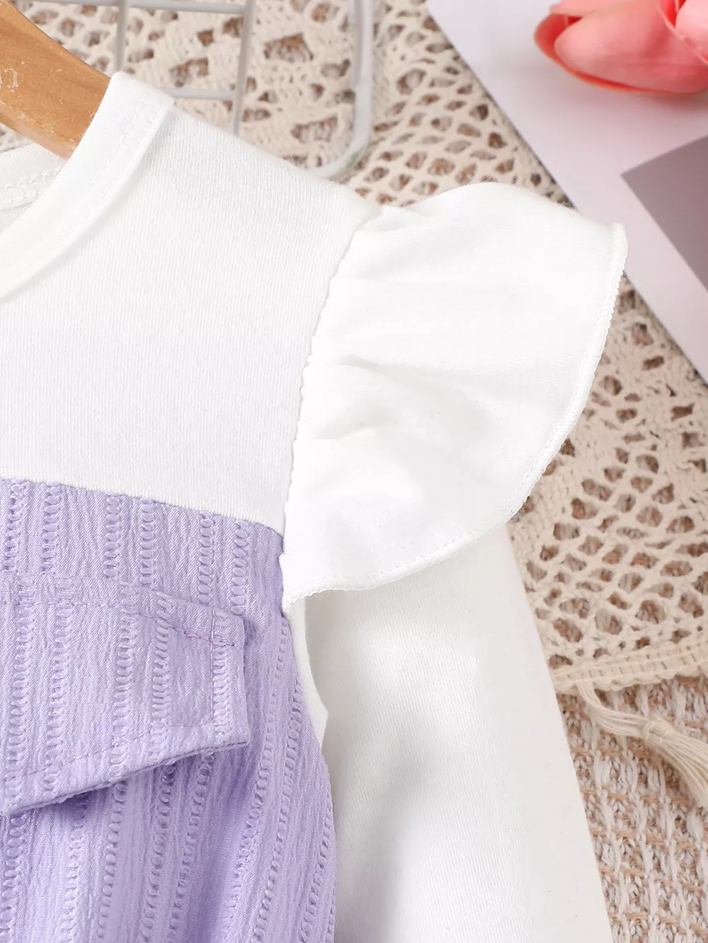 Children's Ruffled Bow Long Sleeve Dress, image 5