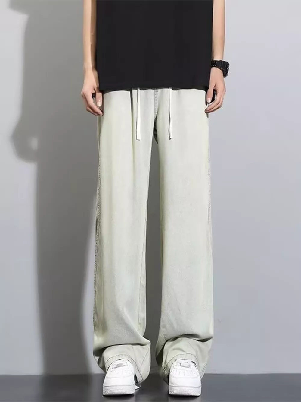 Men's Full Size Vintage Wash Wide Leg Jeans Plus Size, image 2
