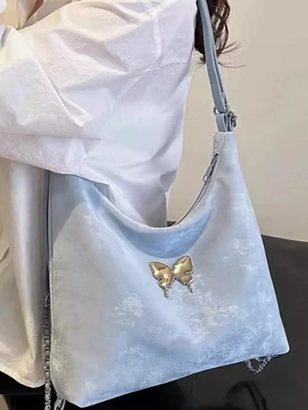 Butterfly Decor Convertible Shoulder Bag, image 2